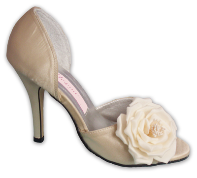Gold Bridal Shoes on Rosekate 4inch Champagne Gold Rose Corsage Bridal Shoe